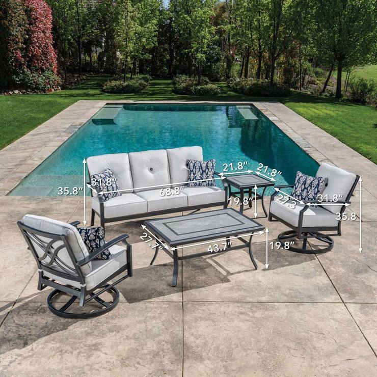 SunVilla Hamilton 5 Piece Deep Seating Patio Set | Costco UK