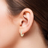 0.12ctw Channel Hoop Diamond Earrings, 14k Yellow Gold