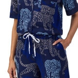 DKNY Ladies Notch Collar 3 Piece PJ Set in Animal Print DKNY Ladies Notch Collar 3 Piece PJ Set in Animal Print