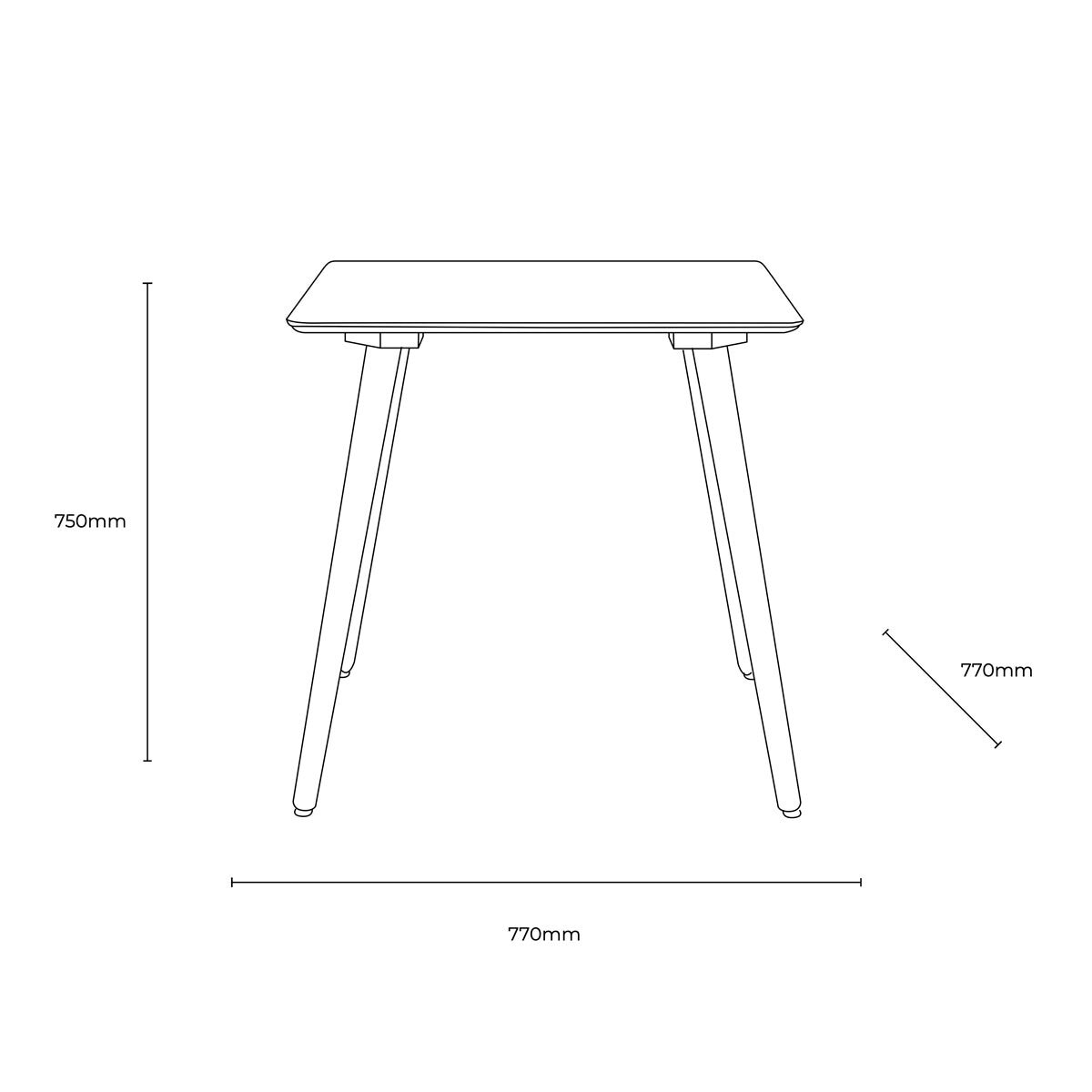 Gallery Hatfield Natural Square Dining Table, Seats 4