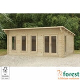 Delivered Forest Garden Harescombe 58mm Log Cabin 19ft 8" x 13ft 1" (6 x 4m)