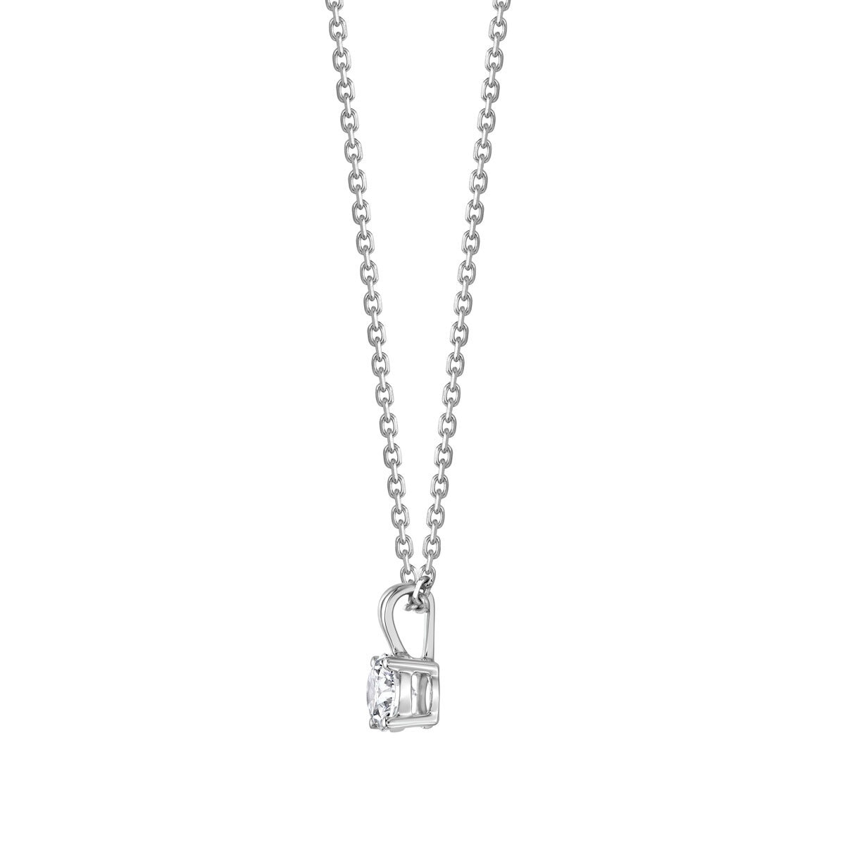 0.50ct Round Brilliant Cut Diamond Solitaire Pendant, 18ct White Gold