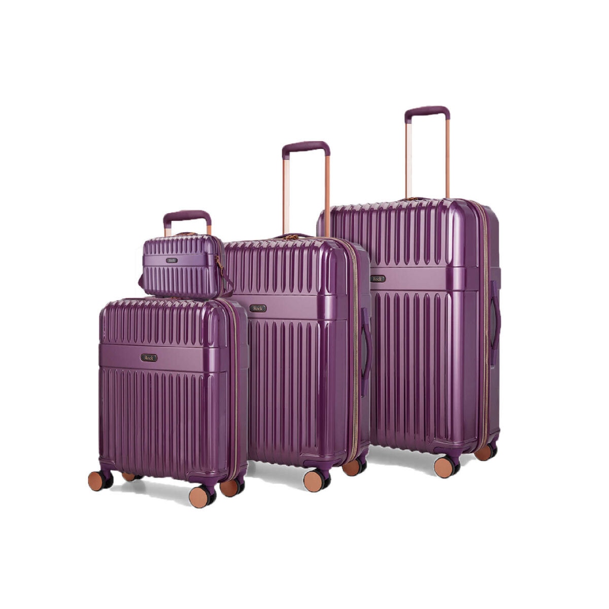 Rock Selene 4 Piece Hardside Luggage Set in Purple