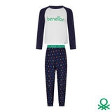 United Colors of Benetton Youth Pyjama 4 Piece Set in Navy