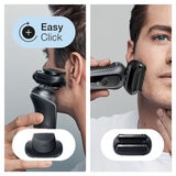 Image describing that Braun Shaver S6 has an easy click head