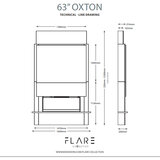 Flare Oxton Wall Mounted Chimney Breast Fireplace Suite in White, 2kW 