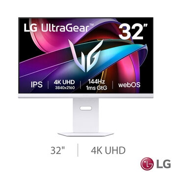 LG UltraGear 32 Inch 4K Ultra HD 144Hz IPS Smart Gaming Monitor, 32G810SA-W LG UltraGear 32 Inch 4K Ultra HD 144Hz IPS Smart Gaming Monitor, 32G810SA-W