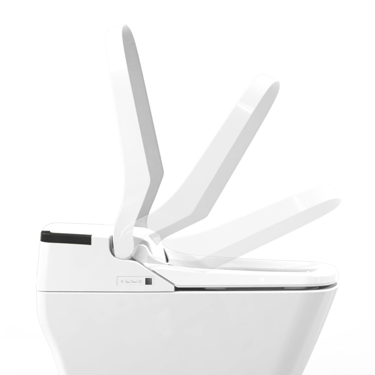 Image of Vovo Smart Toilet demonstrating the automatic open feature