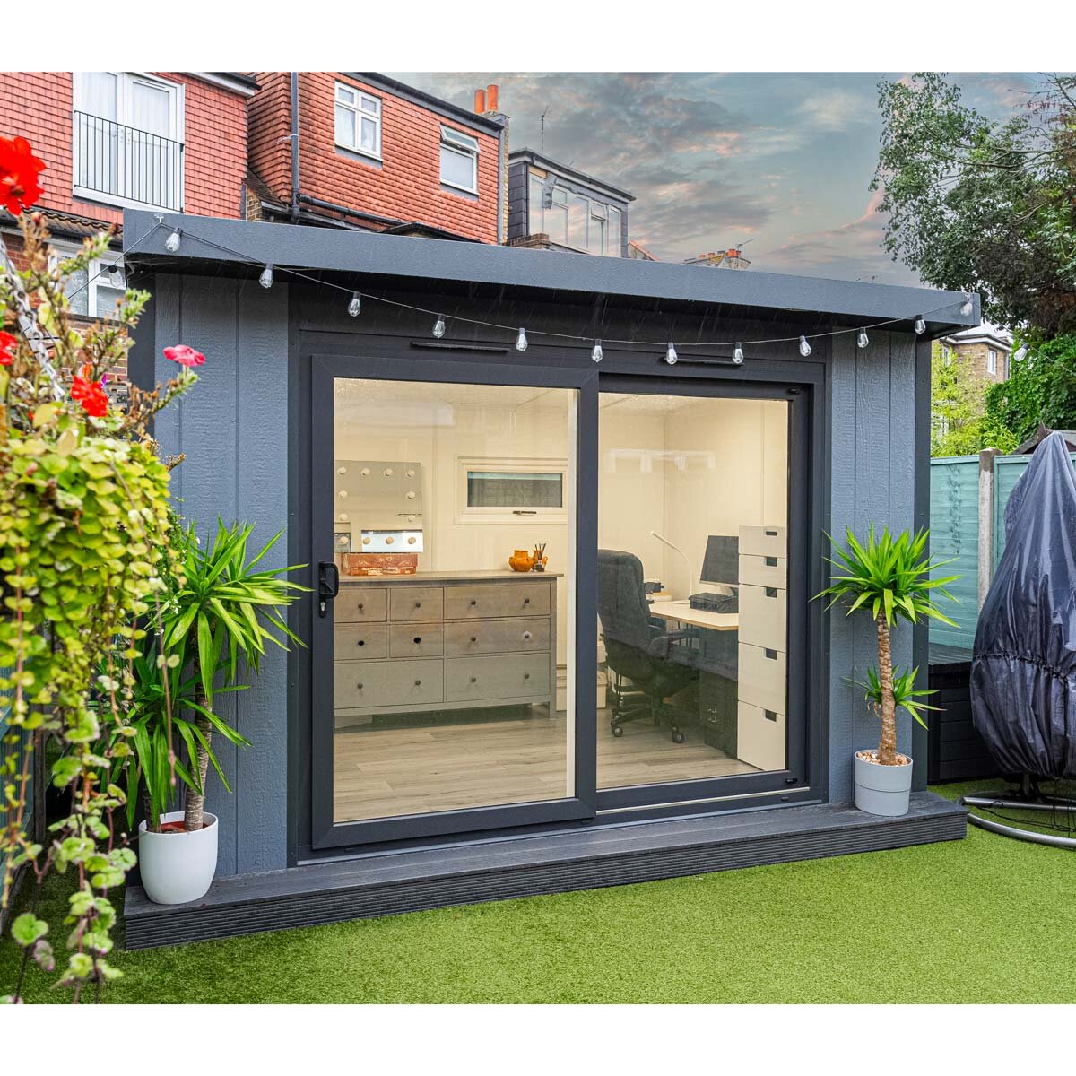 Installed Green Retreats Basebox Garden Room 3.6m x 3m