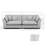 Selsey Grey Fabric 4 Seater Split Sofa