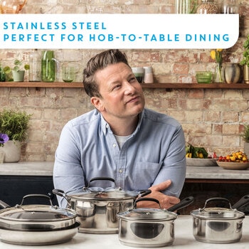 Tefal Jamie Oliver Stainless Steel Cookware Set, 4 Piece