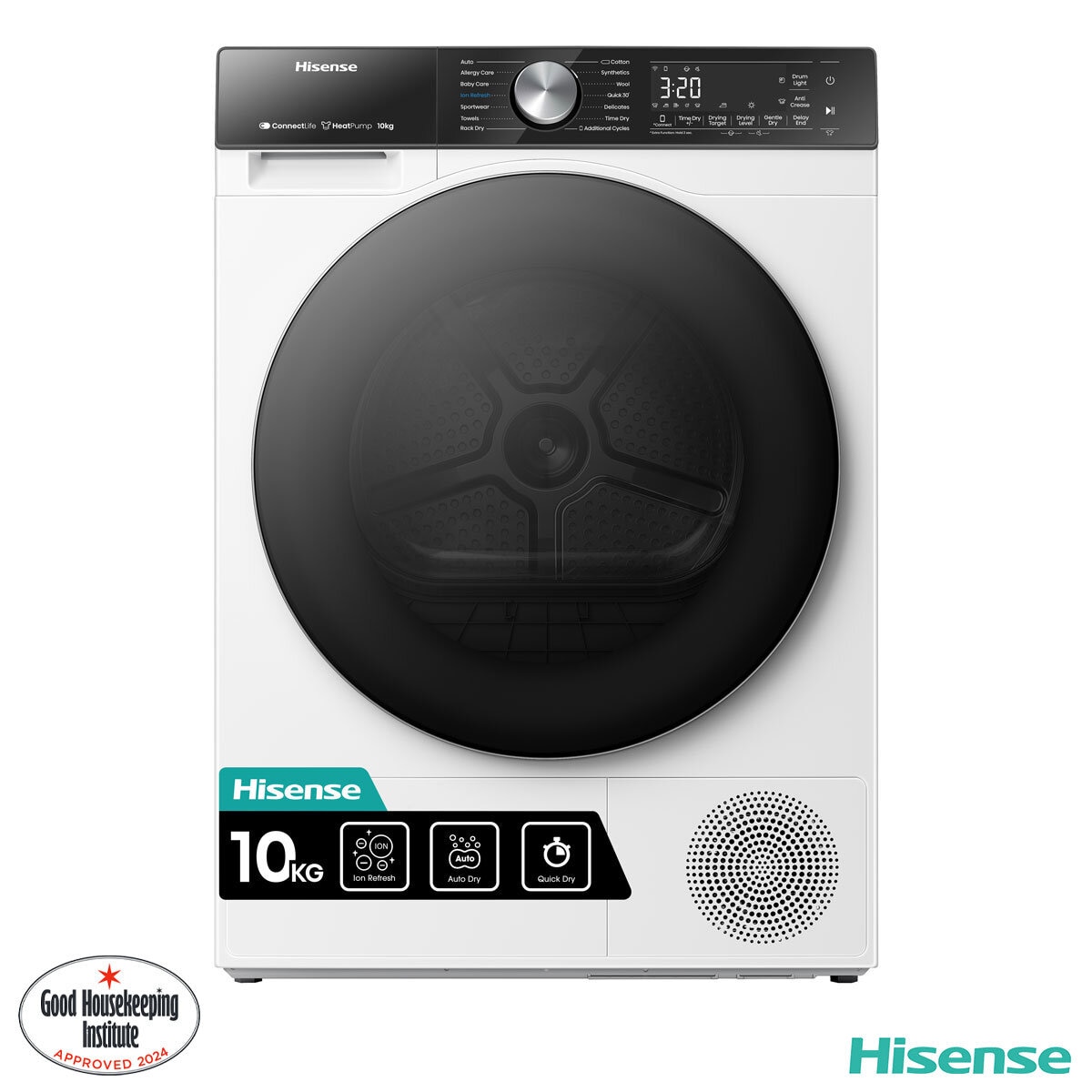 Hisense DH5S102BW, 10kg Heat Pump Dryer A+++ Rating in White