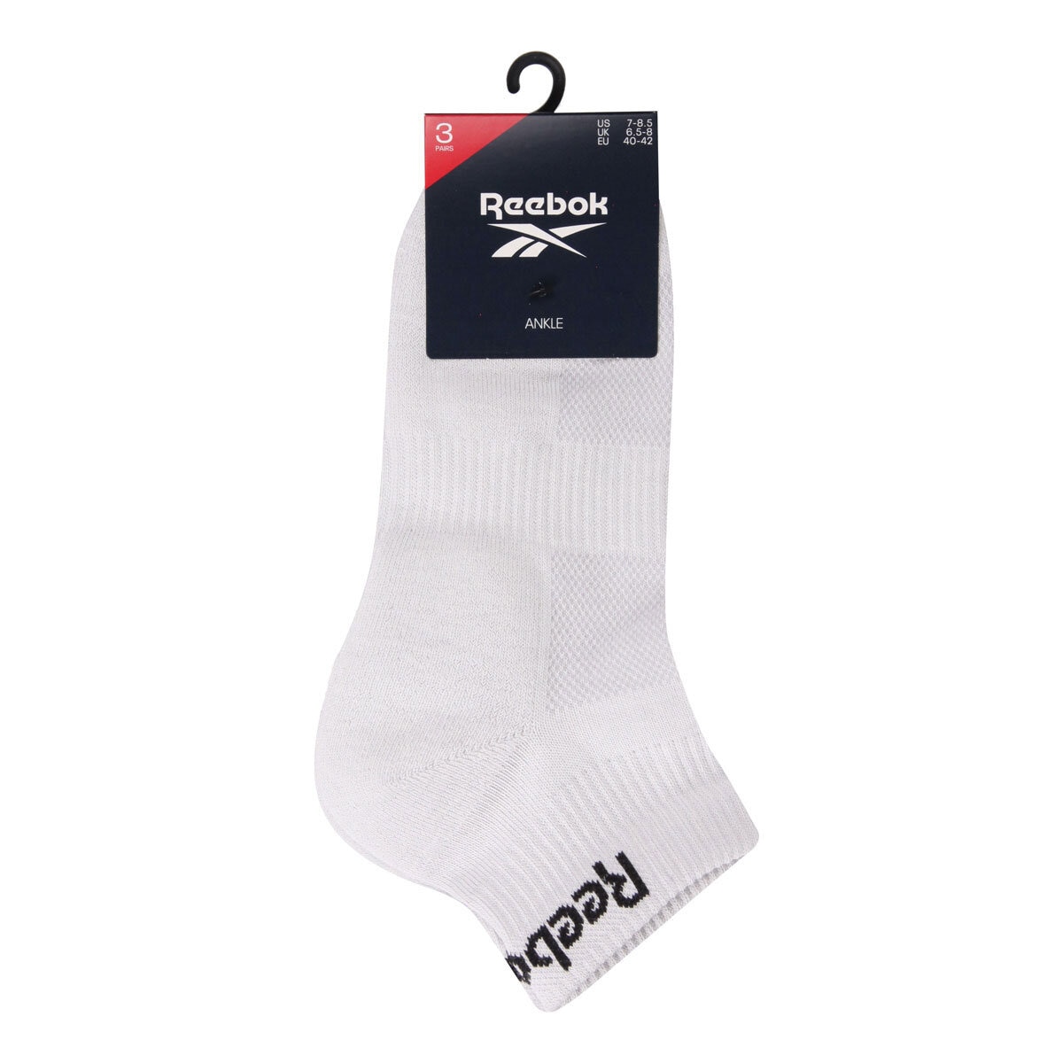 Reebok Unisex Essential Ankle Socks 6 Pack in White