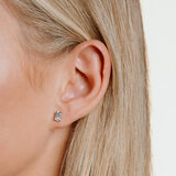 Diamonfire Sterling Silver Emerald Cut Cubic Zirconia Stud Earrings