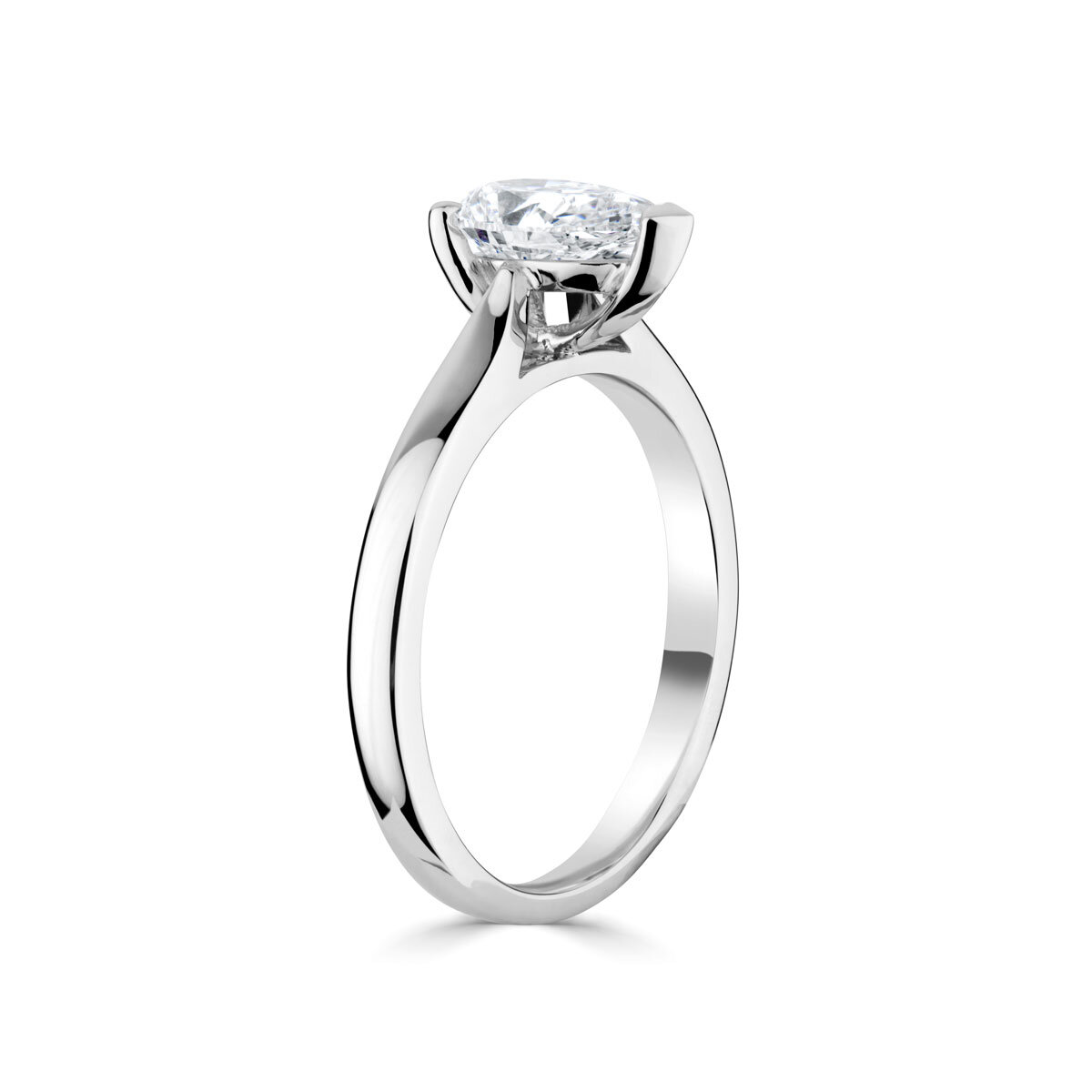 1.00ct Pear Cut Diamond Solitaire Ring, Platinum