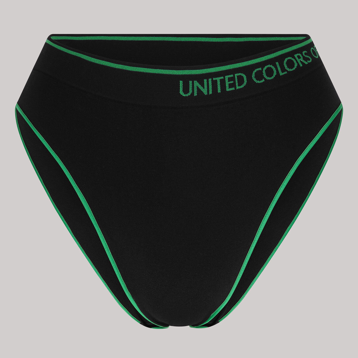 United Colors of Benetton Seamless Brief 4 Pack in Black & Green