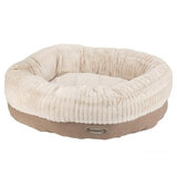 Cut out image of tan pet bed on white background