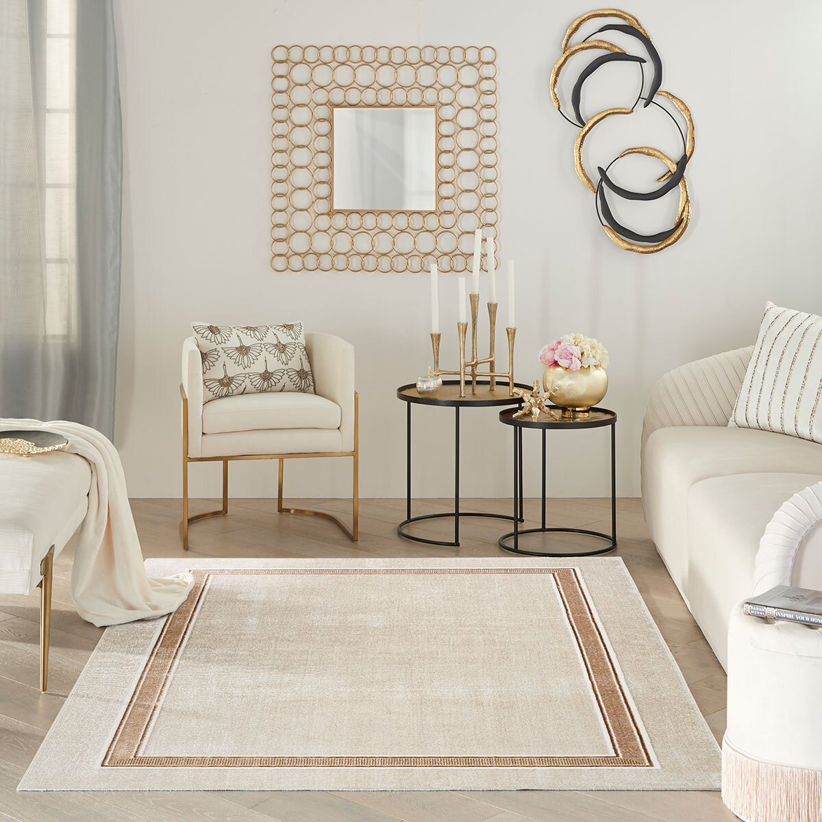 Glitz Cream Border Rug