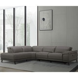 Dunhill dark grey top grain leather power reclining deals sectional