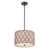 Brown Lattice 3 Light Medium Pendant (QZ-BROWN-LATTICE-P-L) at costco.co.uk