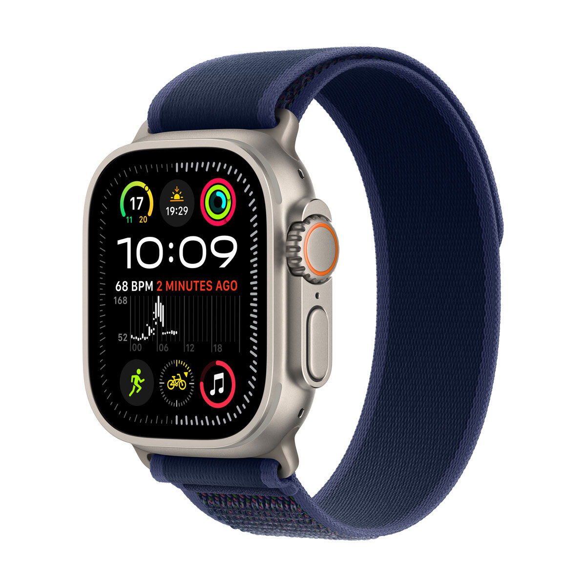 Apple Watch Ultra 2 GPS + Cellular, 49mm Titanium Case with Blue Trail Loop - M/L MX4L3QA/A