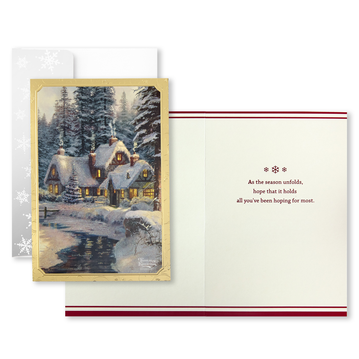Hallmark Hand Crafted Christmas Card Assortment: Thomas Kinkade - 40 Pack