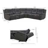 Gilman Creek Eden Fabric Reclining Sectional Sofa with Power Headrests