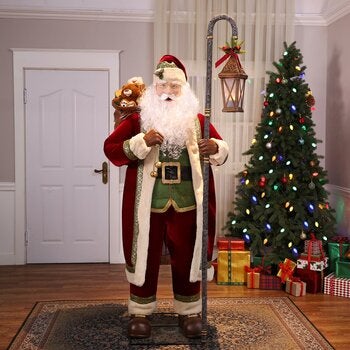 6ft (183cm) Animated Santa with Motion Sensor, Singing & LED Lantern 6ft (183cm) Animated Santa with Motion Sensor, Singing & LED Lantern