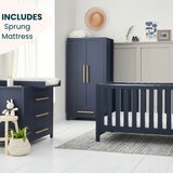 Tutti Bambini Tivoli 4 Piece Nursery Set with Sprung Mattress, Navy