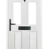 Cut out image of door with handle fitted on white background