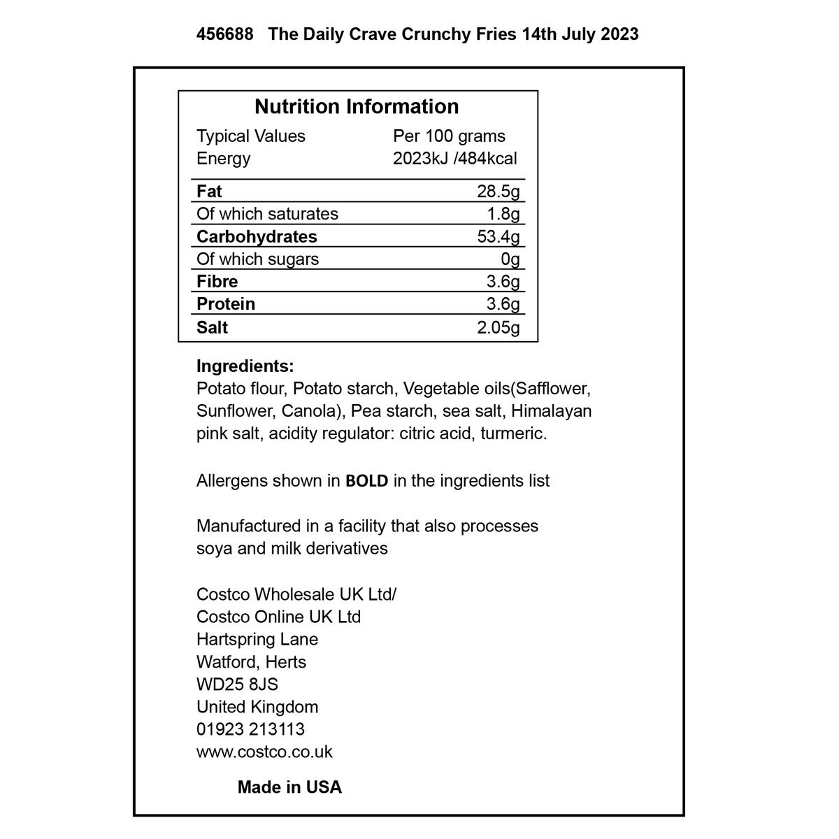 Nutritional Information