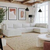 Henredon Murphy Cream 6 Piece Modular Fabric Sofa