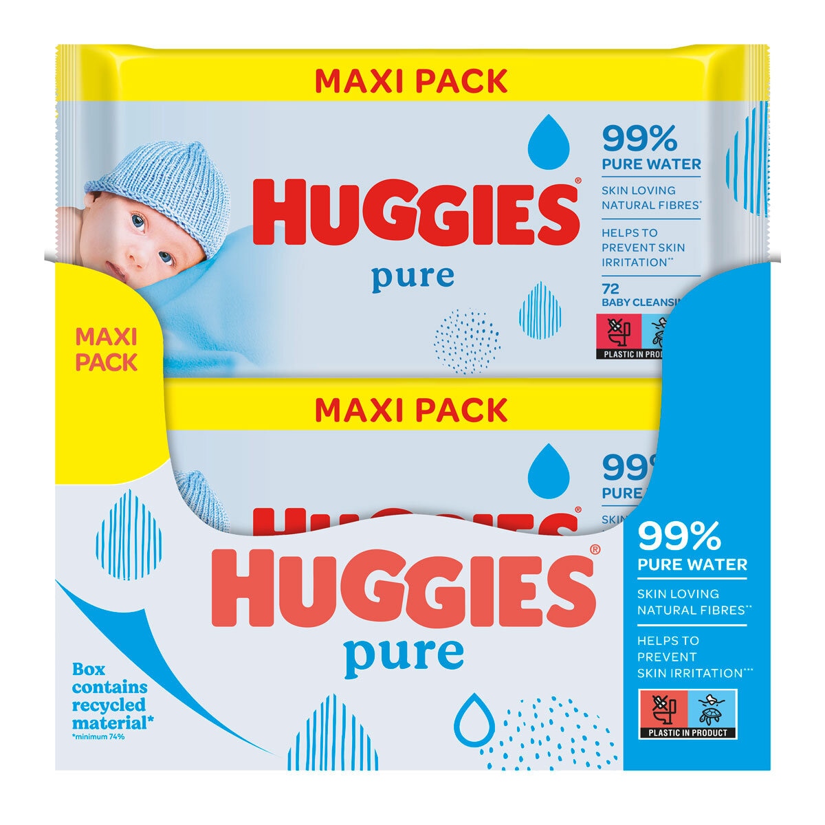 Huggies Baby Wipes 10 x 72 Wipes - close up