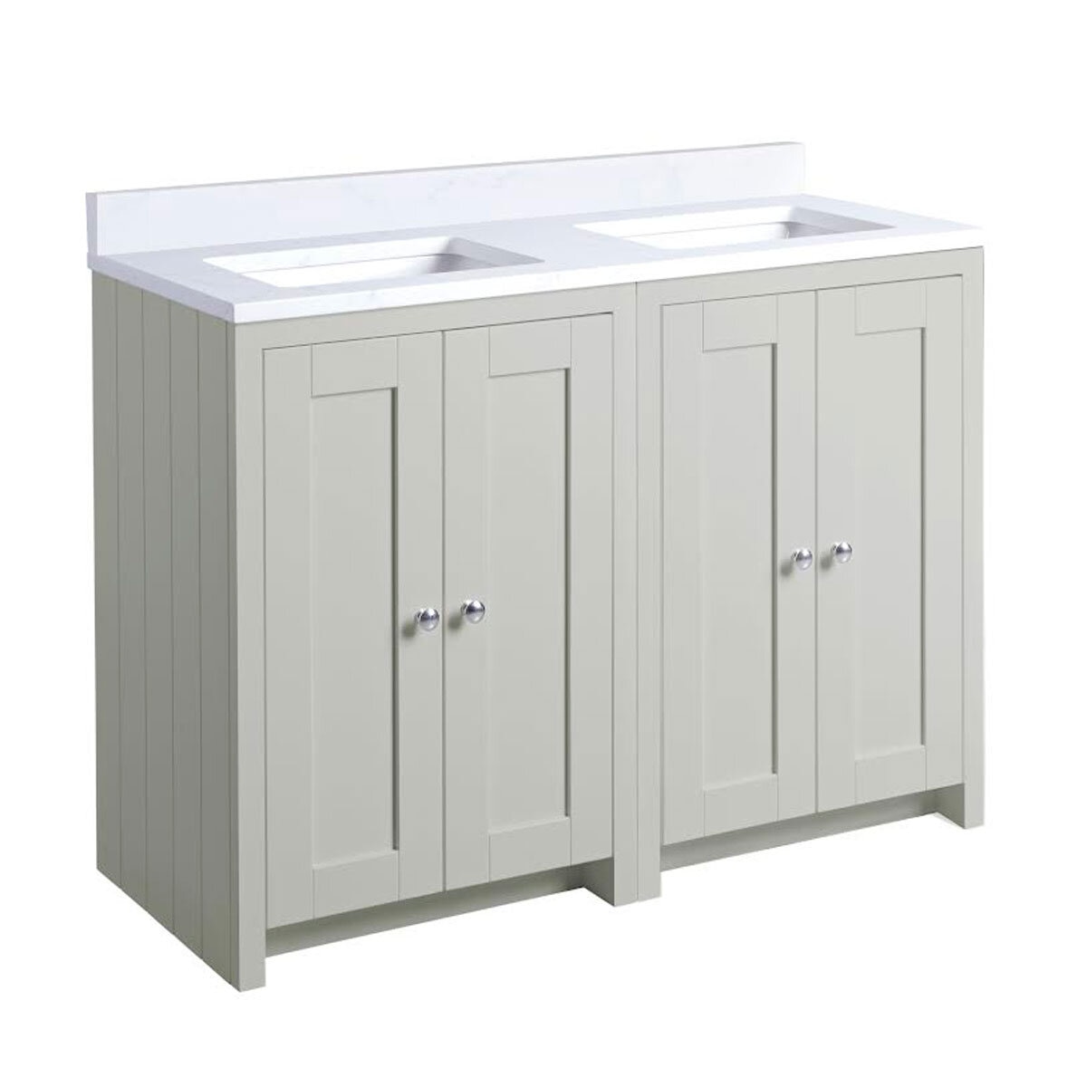 Tavistock Axbridge 118.6 cm Double Freestanding Underslung Vanity in Pebble Grey