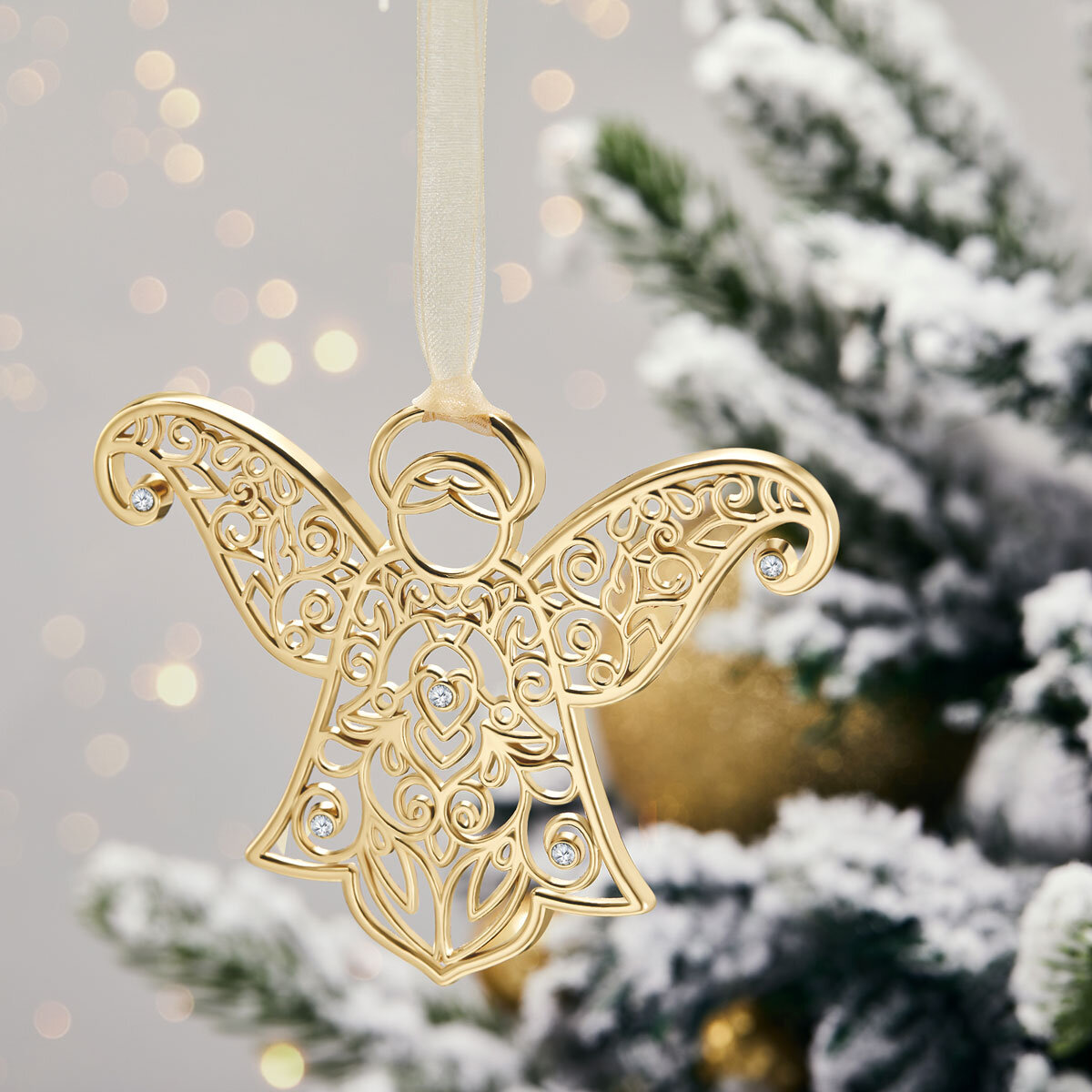 Buy 5pc Ornaments Gold Feature4 Image at Costco.co.uk