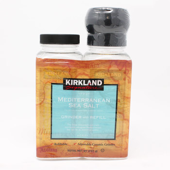 Kirkland Signature Mediterranean Sea Salt Grinder with Refill, 737g,  Pack of 2