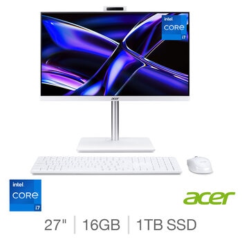 Acer C27-195ES, Intel Core i7, 16GB RAM, 1TB SSD, 27 Inch All in One Desktop PC, DQ.BNREK.006 Acer C27-195ES, Intel Core i7, 16GB RAM, 1TB SSD, 27 Inch All in One Desktop PC, DQ.BNREK.006