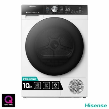 Hisense DH5S102BW, 10kg Heat Pump Tumble Dryer, A+++ Rated in White Hisense DH5S102BW, 10kg Heat Pump Tumble Dryer, A+++ Rated in White
