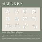 Aiden & Ivy Sereen Beige Fabric 6 Piece Modular Sofa