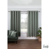Lazy Linen 100% Washed Linen Sage Green Curtain, 167 x 183cm 
