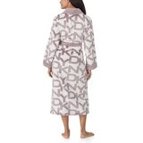 DKNY Shawl Collar Long Plush Robe in Mauve