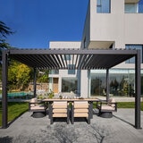 Mirador 9ft x 14.5ft aluminium louvered pergola with open louvers