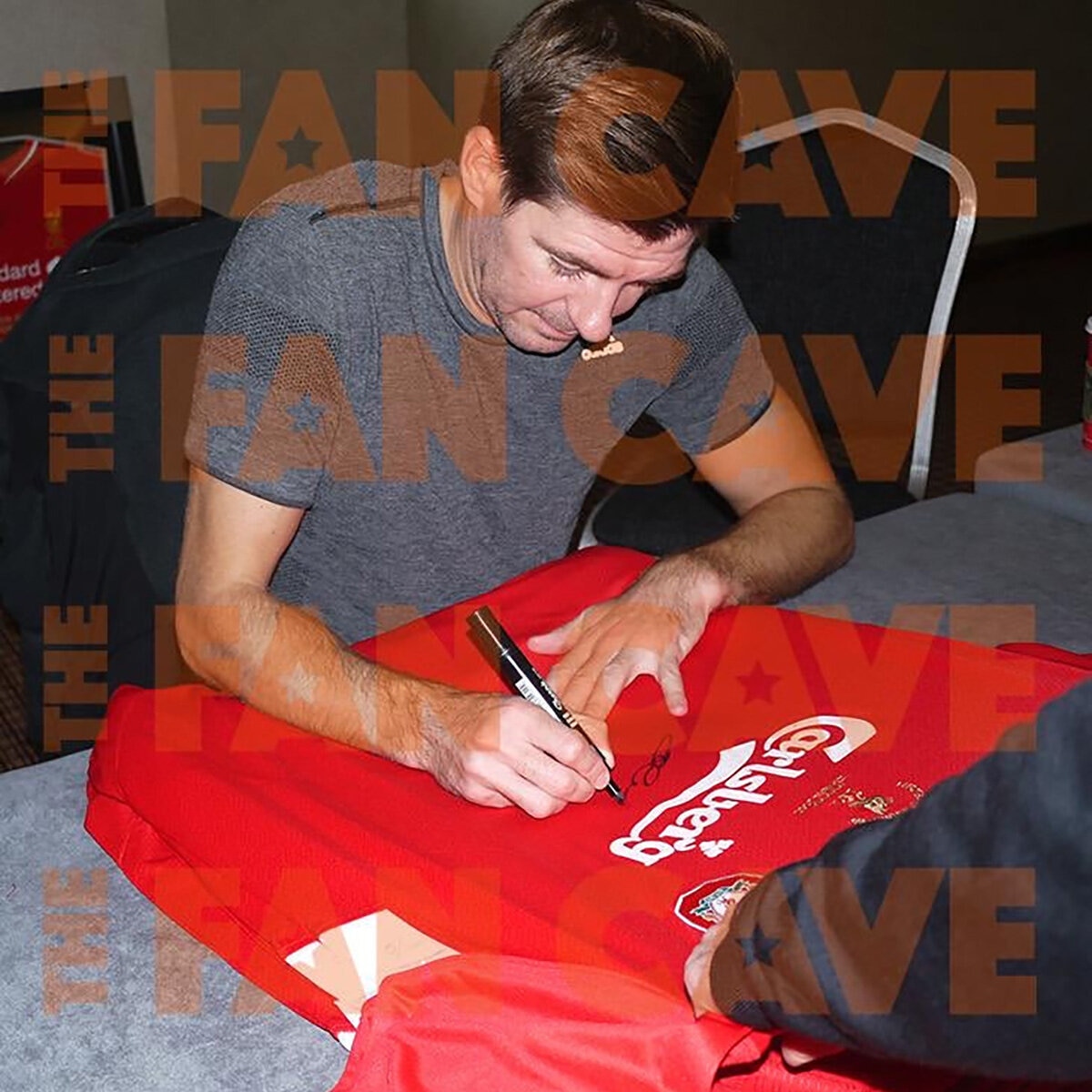 Steven Gerrard Signed 2005 Liverpool Framed Shirt, including 3 Photos