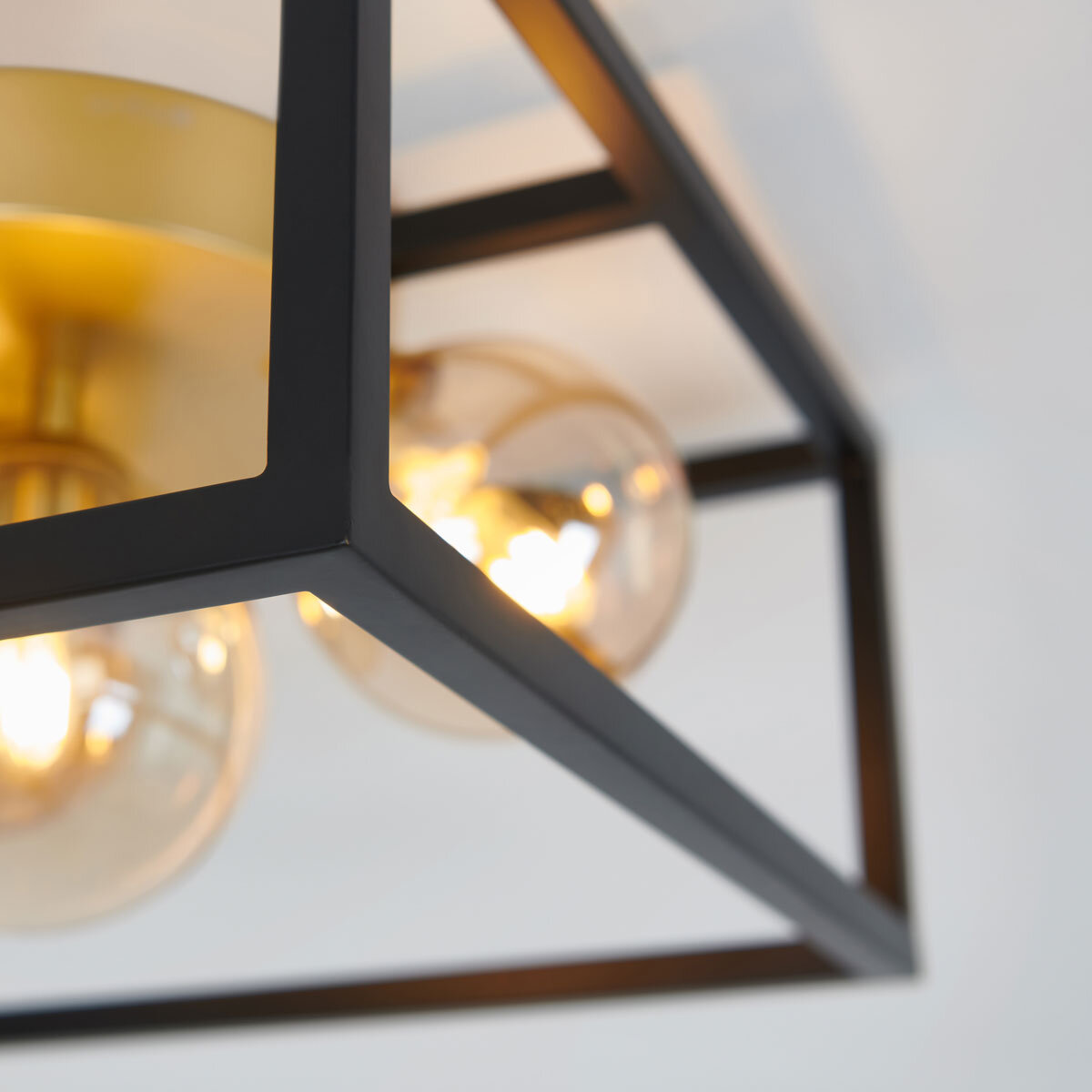 Artika Griffintown 4-Light Flushmount Ceiling Light Black & Gold With Bulbs FM-GT-5L40 at costco.co.uk