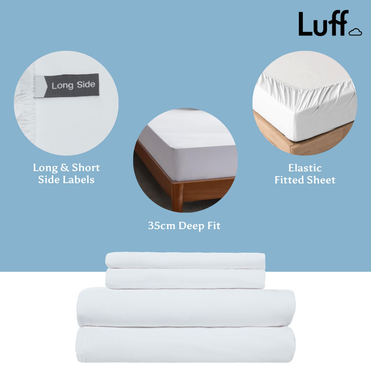 Luff 700 Thread Count 100% Organic Bamboo Pillowcases 2 Pack Light Grey