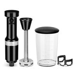 Front Profile of KitchenAid Corded Blender Black with all accesories