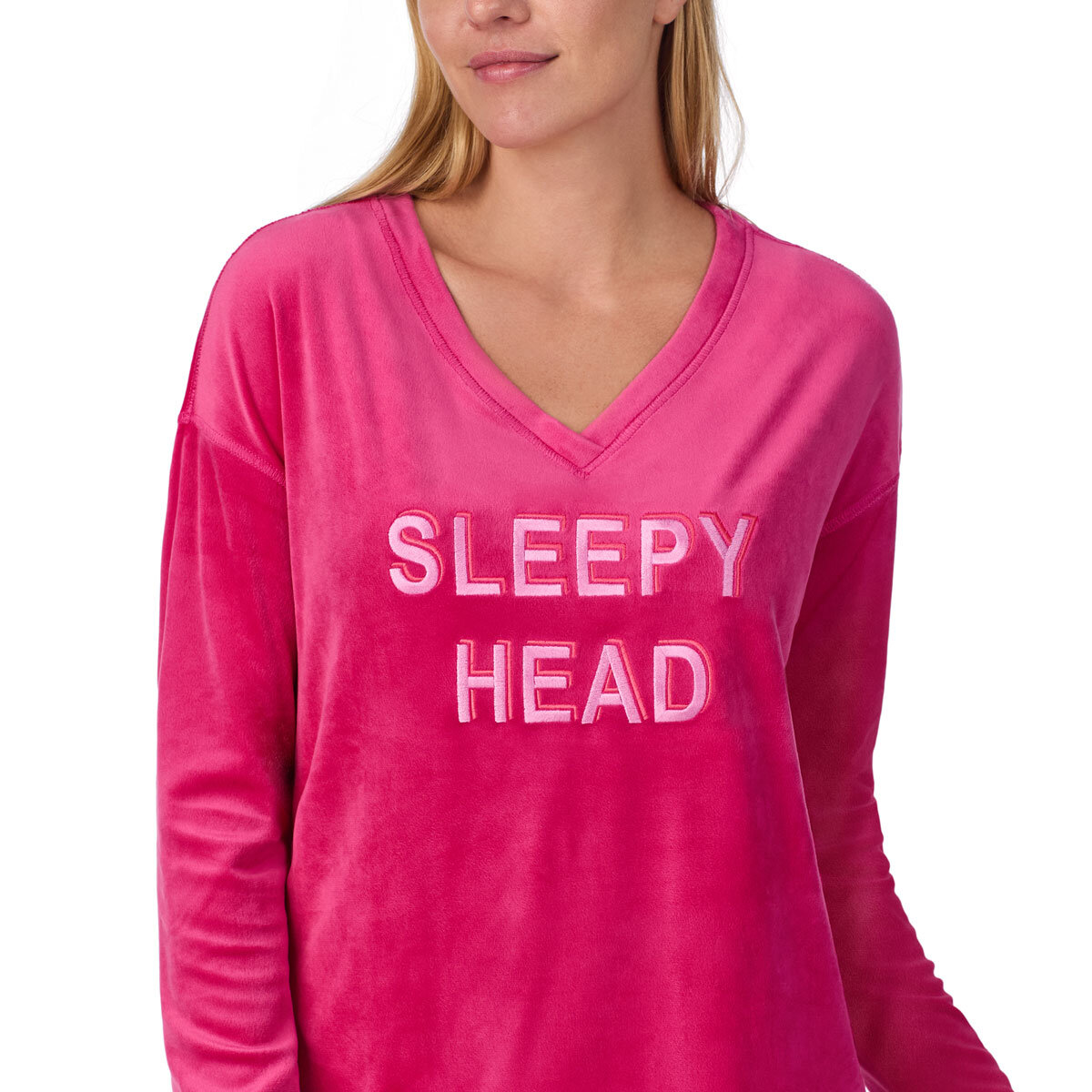 Jane & Bleecker Women's Silky Plush Pyjama Set in Pink