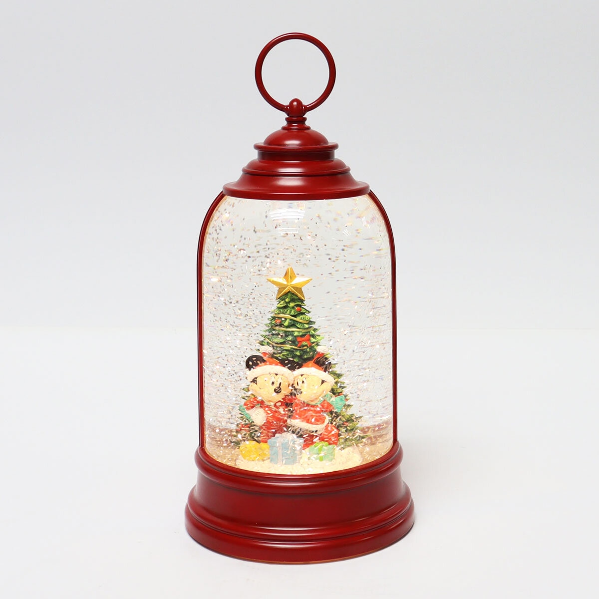 Disney Spinning Lantern with mickey and minnie under a christmas tree