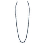 7.5mm-8mm Freshwater Black Pearl Necklace, 18ct Yellow Gold