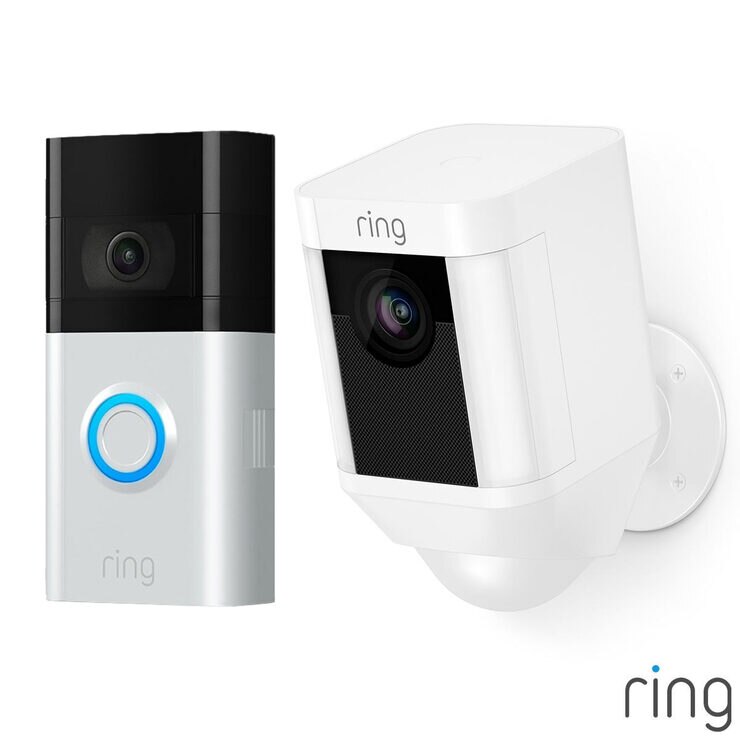 Ring Video Doorbell 3 with Ring Battery Spotlight Cam in White | Costco UK